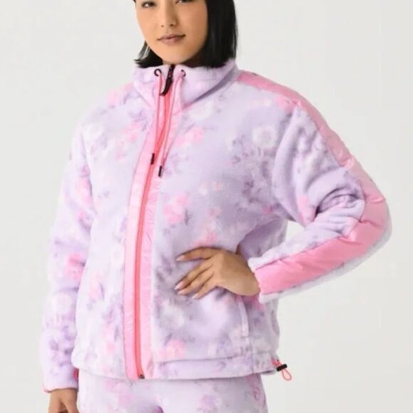 NWT Bogner X LoveShackFancy Ninetta2 Midlayer Fleece Jacket Hibiscus XS - Picture 1 of 6